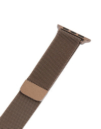 Brown Coated Stainless Steel Mesh Watch Strap 38/40/41 mm - link has visual effect only