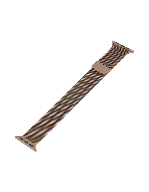 Brown Coated Stainless Steel Mesh Watch Strap 38/40/41 mm