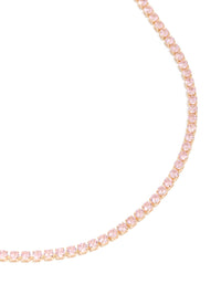 Gold Dainty Cubic Zirconia Tennis Necklace - link has visual effect only