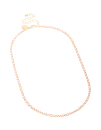 Gold Dainty Cubic Zirconia Tennis Necklace - link has visual effect only