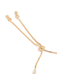 Finely crafted gold cubic zirconia marquise vine toggle bracelet with leaf accents closure detail view - link has visual effect only