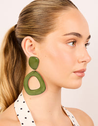 Organic Green Acrylic Open Oval Drop Earrings - link has visual effect only