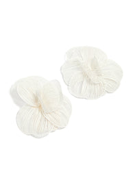 White Coated Metal Full Flower Stud Earrings - link has visual effect only