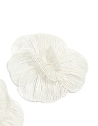 White Coated Metal Full Flower Stud Earrings - link has visual effect only