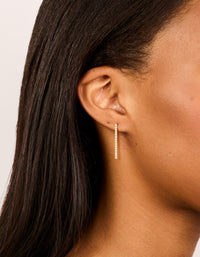 Gold Plated Sterling Silver Cubic Zirconia Drop Earrings - link has visual effect only