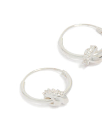 Sterling Silver Cubic Zirconia Knotted Hoop Earrings - link has visual effect only
