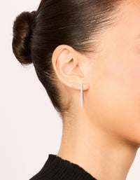 Sterling Silver Cubic Zirconia Drop Earrings - link has visual effect only