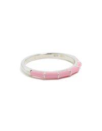 Sterling Silver Pink Enamel Ring - link has visual effect only