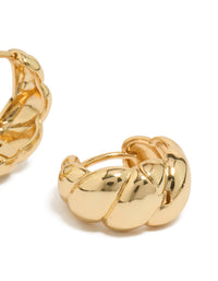 Gold Plated Brass Croissant Hoop Earrings - link has visual effect only