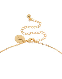 Designed with gold plated brass pavé cubic zirconia starfish pendant necklace featuring ocean inspired accents with closure clasp detail view - link has visual effect only