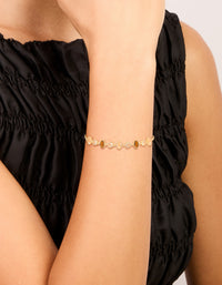Gold Plated Cubic Zirconia Oval & Round Stone Bracelet - link has visual effect only