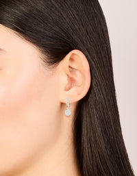 Silver Plated Cubic Zirconia Pavé Circle Drop Earrings - link has visual effect only