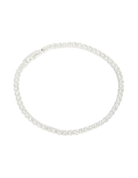 Silver Plated Cubic Zirconia Small Square Tennis Bracelet - link has visual effect only
