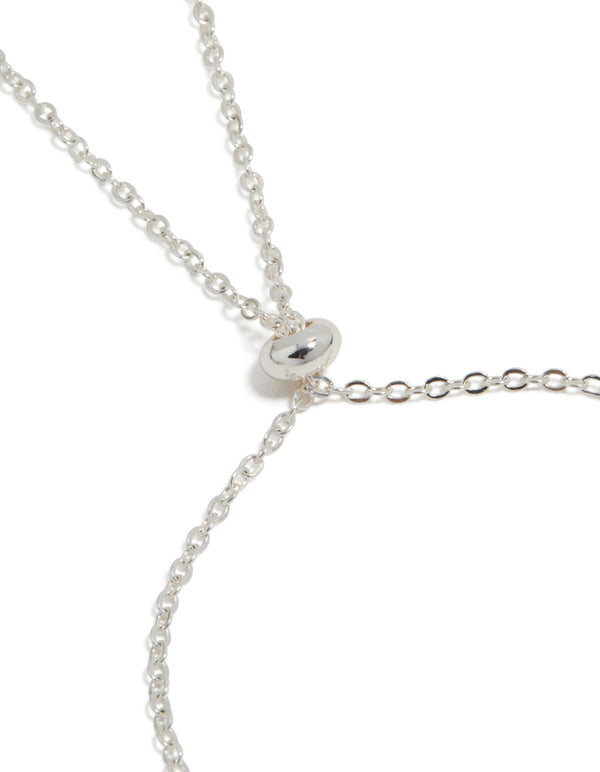 Silver Plated Cubic Zirconia Pave Starfish Charm Toggle  Bracelet