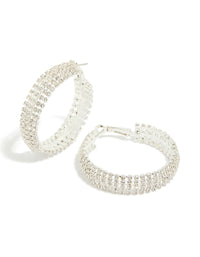 Silver Diamante Hoop Earrings - link has visual effect only