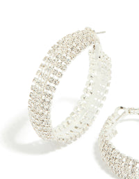 Silver Diamante Hoop Earrings - link has visual effect only
