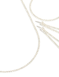 Silver Diamante Tennis Bracelet, Earrings & Necklace Pack - link has visual effect only