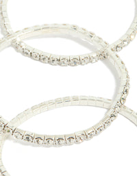 Silver Diamante Stretch Bracelets 8-Pack - link has visual effect only