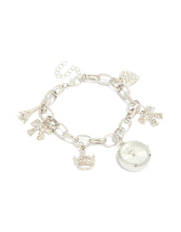 Silver Multi Charm Bracelet - link has visual effect only