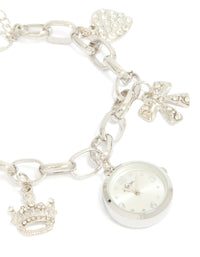 Silver Multi Charm Bracelet - link has visual effect only