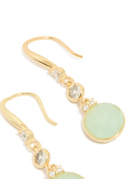 Gold Plated Plated  Blue Cubic Zirconia Circle Drop Earrings - link has visual effect only