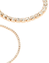 Gold Diamante Tennis  Bracelets 3-Pack - link has visual effect only