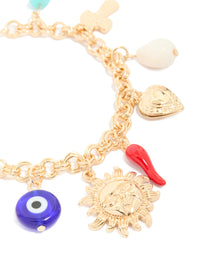 Gold Evil Eye & Chilli Charm Bracelet - link has visual effect only