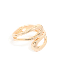 Gold Wrapped Loop Hinged Bangle - link has visual effect only