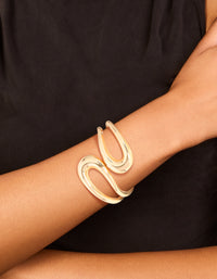 Gold Wrapped Loop Hinged Bangle - link has visual effect only