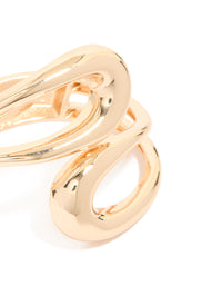 Gold Wrapped Loop Hinged Bangle - link has visual effect only