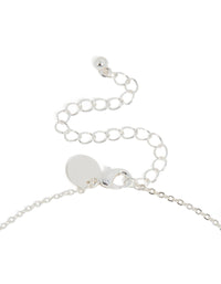 Silver Plated Thin Cubic Zirconia Letter A Necklace - link has visual effect only