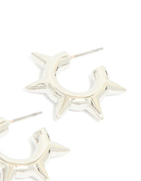 Silver Spike Hoop Earrings - link has visual effect only