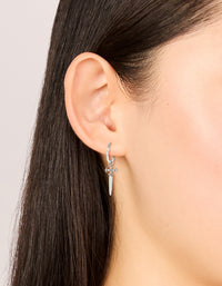 Silver Dagger Hoop Earrings - link has visual effect only