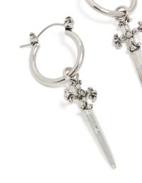 Silver Dagger Hoop Earrings - link has visual effect only