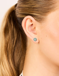 Gold Cubic Zirconia Evil Eye Stud Earrings - link has visual effect only