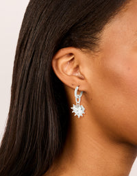 Silver Heart Spike Huggie Earrings - link has visual effect only