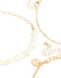 Gold Shell & Star Fish  Anklets 3-Pack - link has visual effect only