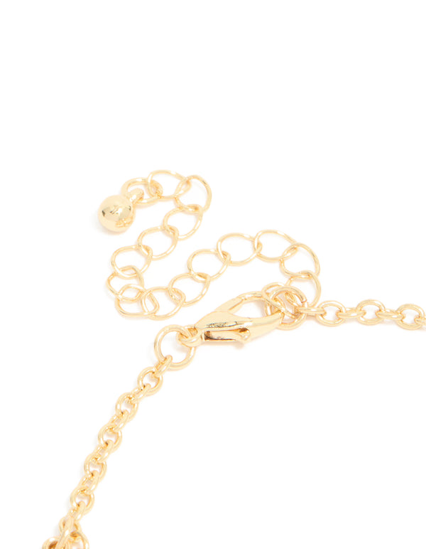 Gold Plated Angel & Cross Charms Bracelet