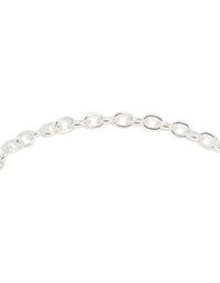 Silver Plated Heart Charm Fob Necklace - link has visual effect only