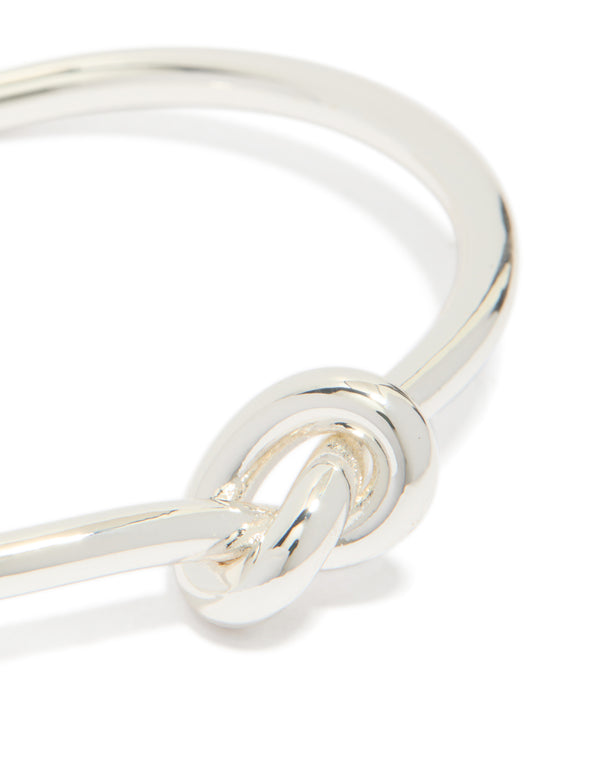 Silver Plated Knotted Wrist Cuff