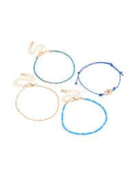 Gold Cord & Beaded Celestial Bracelets 4-Pack - link has visual effect only