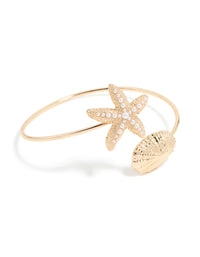 Gold Shell & Pearl Starfish Arm Cuff - link has visual effect only