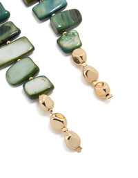 Dark Green Acrylic Irregular Shaped  Drop Earrings - link has visual effect only