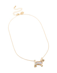 Kids Gold Sausage Dog Shaker Necklace - link has visual effect only