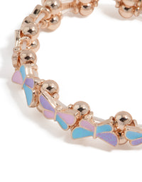 Kids Rose Gold Pastel Butterfly Bracelet & Ring Set - link has visual effect only