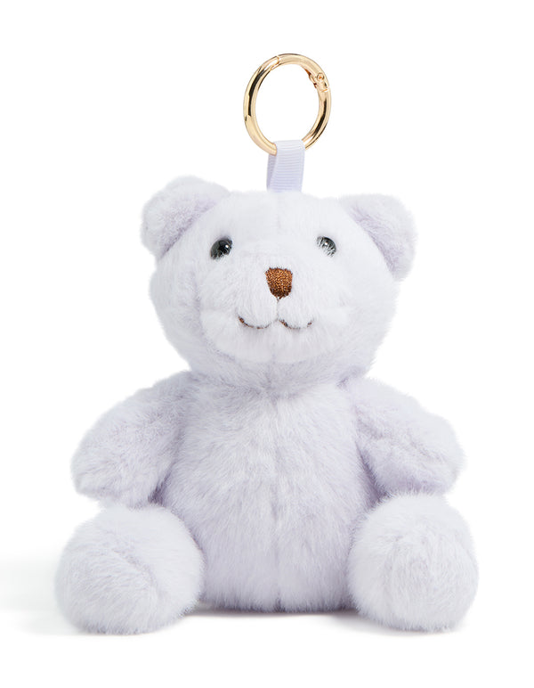 Kids White Polyester Teddy Key Chain