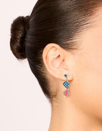 Gold USA Sunglasses Drop Earrings - link has visual effect only
