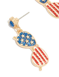 Gold USA Sunglasses Drop Earrings - link has visual effect only