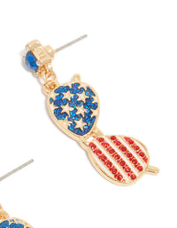 Gold USA Sunglasses Drop Earrings - link has visual effect only