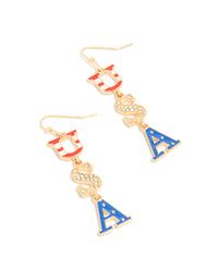 Gold USA Drop Earrings - link has visual effect only
